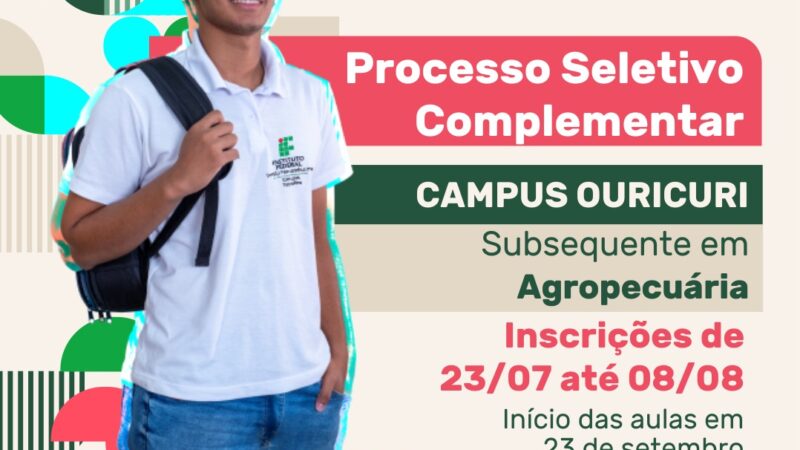 Campus Ouricuri lança processo seletivo simplificado com 36 vagas para técnico subsequente em Agropecuária