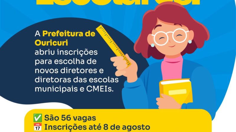 Prefeitura de Ouricuri abre inscrições para seleção de diretores escolares