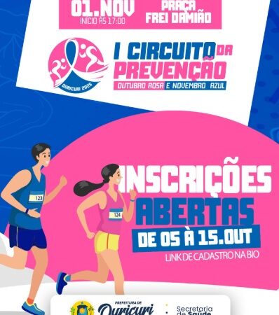 Secretaria de Saúde de Ouricuri promove o I Circuito de Corrida da Prevenção em alusão ao Outubro Rosa e Novembro Azul