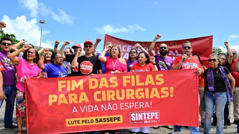 Nesta terça (4), Sintepe realiza ato em defesa do SASSEPE e da saúde dos servidores