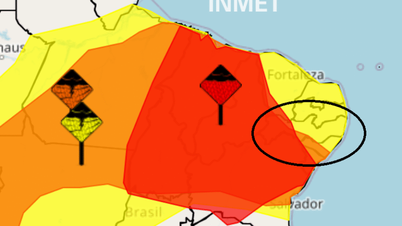 Inmet renova alertas de chuvas e ventos para Pernambuco; Sertão deve ser o mais afetado