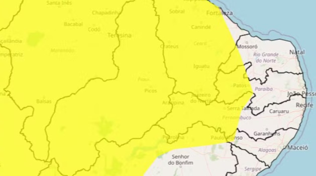 ‘Perigo potencial’: Inmet renova alerta de chuvas intensas para 32 municípios do interior de PE