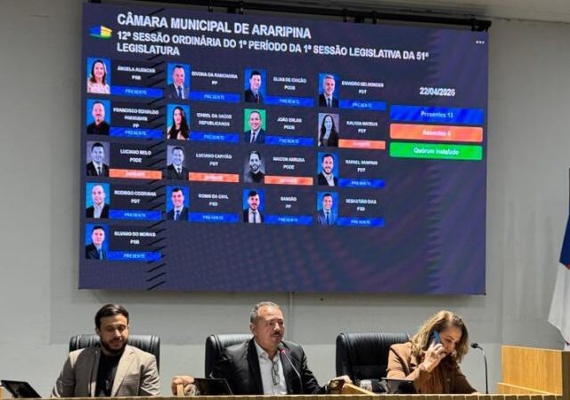 Câmara de Araripina aprova em 1ª votação mudança na eleição da Mesa Diretora