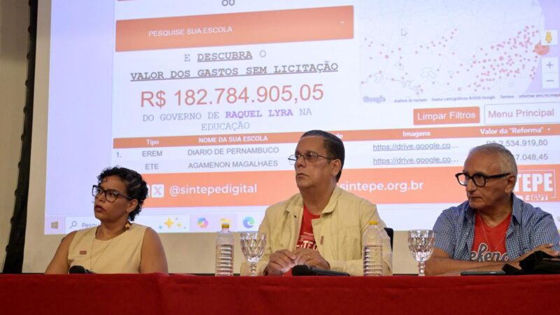 Sintepe denuncia possíveis irregularidades em contrato de R$ 183 milhões pagos pelo Governo do Estado para reformas em escolas