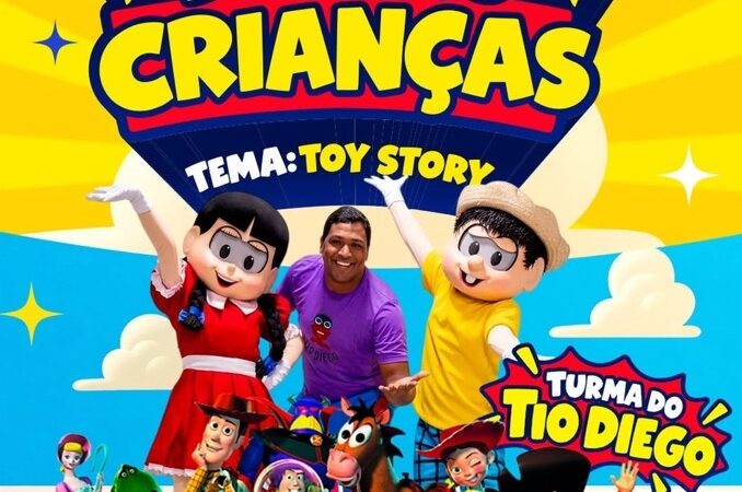 Dia das Crianças terá festa com tema Toy Story na Praça Frei Damião, em Ouricuri