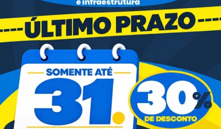 IPTU 2026 em Ouricuri tem prazo até sábado (31) para pagamento com 30% de desconto